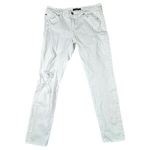 Fidelity Denim Womens AXL Relaxed Skinny Jeans 28-28 Anarchy White H1032
